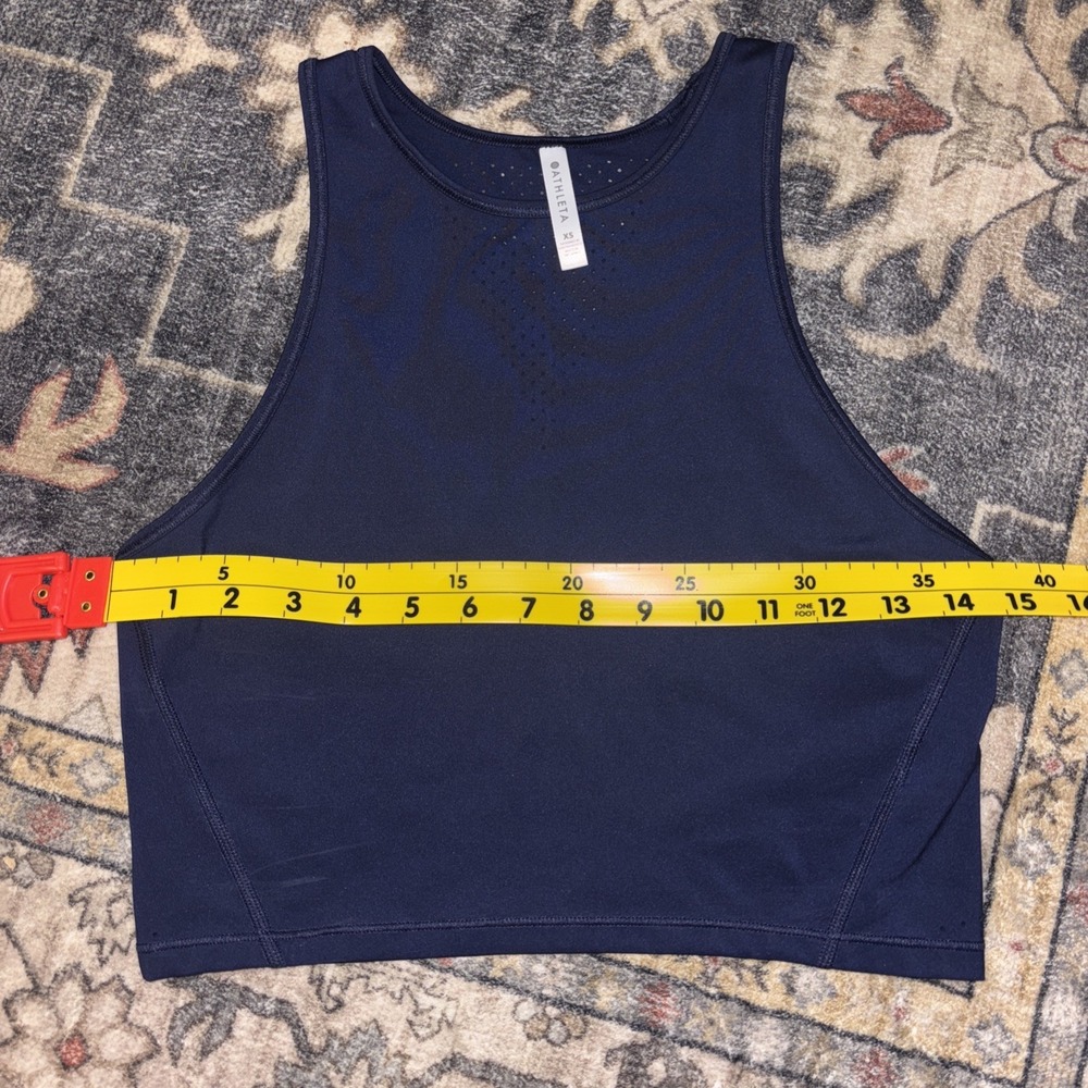 Athleta Size XS Navy Blue Crop Athletic Tank Top with Venting